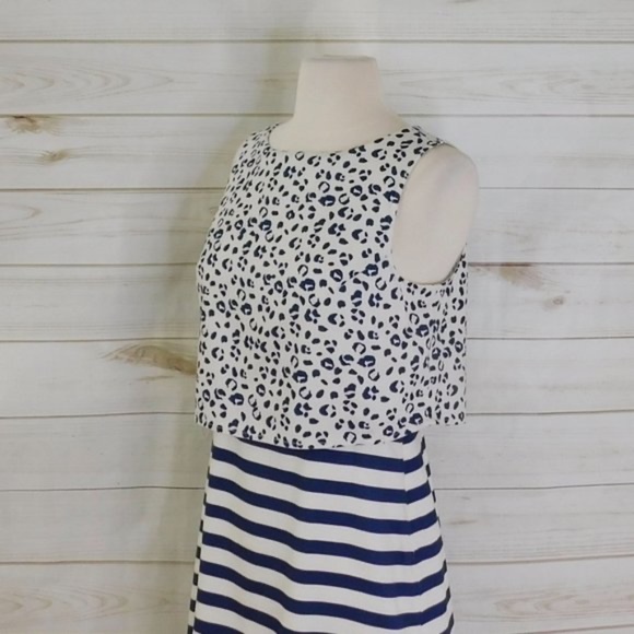 Anthropologie Blue and White Patterned Dress - Picture 7 of 14